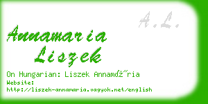 annamaria liszek business card